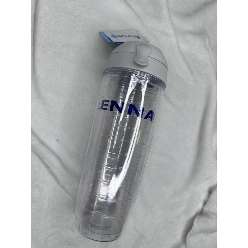 Tervis 24oz Water Bottle Clear Plastic Insulated Flip Lid Made In USA Reusable